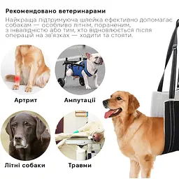Підтримуюча шлейка для собак Harness Helps, нагрудна/для стегон M - мініатюра 8