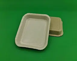 Лоток паперовий одноразовий, білий 115×140 мм, прямокутна, ламінована, 100 штук, для фасування, подачі - мініатюра 2