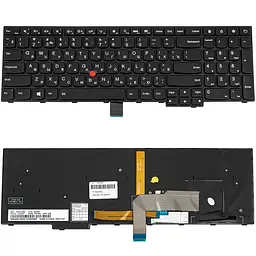 Клавіатура для ноутбука LENOVO (ThinkPad: E550, E555) rus, black, підсвічування клавіш