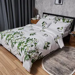 Комплект постільної білизни Moon&Star Бязь Gold Люкс Wisteria White Полуторний Євро 160х220 наволочки 4х50х70
