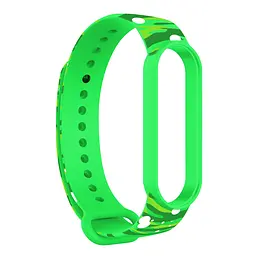 Силіконовий ремінець для фітнес-трекера Xiaomi Mi Band 5/6/7, RM, зелений, з дизайнерським принтом, для фітнес-браслета, з регулятором довжини, для повсякденного використання, ArmorStandart (ARM59269) - мініатюра 2