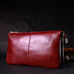 Жіночий клатч із натуральної шкіри Grande Pelle 11633 бордовий - мініатюра 9