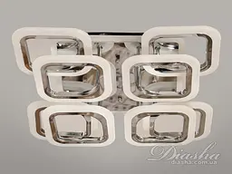 Стельова LED люстра з пультом, диммером і підсвічуванням, 110W, хром - мініатюра 3
