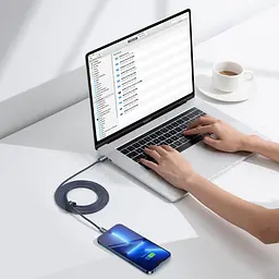 Кабель Baseus Lightning USB Type-C to Lightning Crystal Shine Series 20W 2m Black (CAJY000301) - мініатюра 4