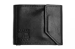 Затискач для грошей глянець, чорний Grande Pelle acs0032189