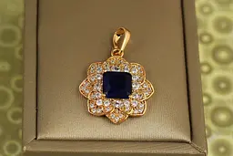 Кулон Xuping Jewelry Персія з синім каменем 2,3 см золотистий