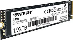 Накопичувач SSD Patriot P310 M.2 2280 NVMe PCIe 3.0 x4 3D TLC 1.92TB (P310P192TM28) - мініатюра 4