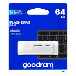 USB флеш накопичувач Goodram 64GB UME2 White USB 2.0 (UME2-0640W0R11) - мініатюра 3