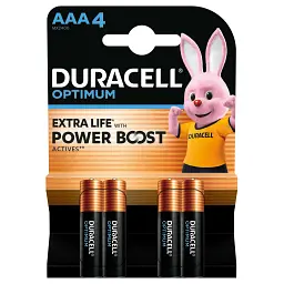Батарейка Duracell Optimum AAA лужні 4 шт. в упаковці (5015596) - мініатюра 2