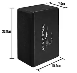 Блок для йоги PowerPlay 4006 Yoga Brick Чорний (PP_4006_Black) - мініатюра 6