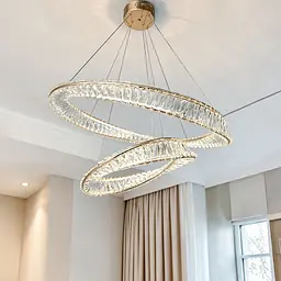 LED люстра кільця з кришталем Linisoln 548-80*50 FG, 160 ват - мініатюра 2