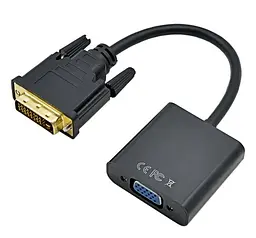 Адаптер STLab DVI-D (24+1) male to VGA 15 pin female HDTV 1080p, чорний