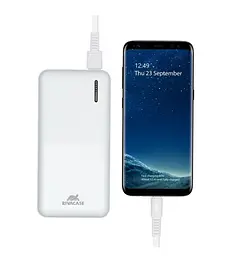 Зовнішній акумулятор Power Bank RIVACASE VA2572 20000 mAh швидке заряджання QC PD Білий - мініатюра 5