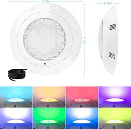 RGB LED світильник Kingwen 38 Вт для басейну IP68 з пультом - мініатюра 3