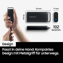 Накопичувач SSD Samsung SSD накопичувач 4TB USB3.2 T5 EVO MU-PH4T0S/EU (MU-PH4T0S/EU) - мініатюра 2