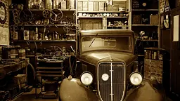 Дерев'яний фігурний пазл Car, Garage, А3, Дерев'яна коробка 200 елементів