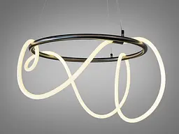 Стельова люстра LED Diasha 9752-D600BHR 4100K Ropelight, 32W, чорний хром, сучасний дизайн для коридору, вітальні, спальні, кухні - мініатюра 2