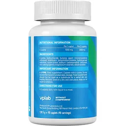Амінокислота VPLab L-Lysine 90 капсул - мініатюра 2