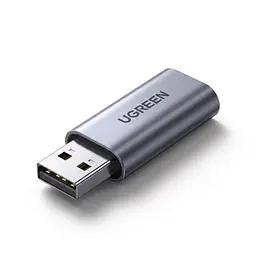 Зовнішня звукова карта для гарнітури UGREEN CM383 аудіоадаптер USB-A на комбінований роз’єм 3,5 мм TRRS для навушників і мікрофона відтворення 24 біт 96 кГц сірий (80864)