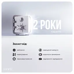 Зарядний пристрій мережевий MAKE 45W GaN3 Mini Type-C PD + USB QC4.0 White - мініатюра 7
