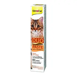 Вітамінна паста для кішок GimCat DUO PASTE Anti-hairboll cheese ДжимКет із чутливим травленням мальт та сир 50 г (арт.G-427218)