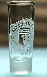 Скляна чарка 60мл ФК Манчестер Юнайтед FC Manchester United з гравіюванням подарунок   футбольна стопка - мініатюра 2