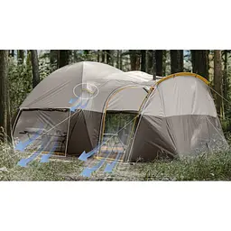 Намет шестимісний Naturehike KOTA 6 CNK2450WS031 75D Світло-коричневий - мініатюра 7
