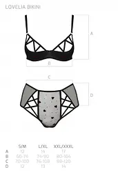 Комплект эротического белья: открытый бюстгальтер и трусики Passion Lovelia Bikini, S/M (черный) - миниатюра 7