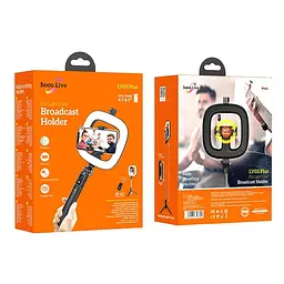 Тримач із кільцевим освітленням Hoco Showfull fill light live broadcast holder LV03 Plus BT4.1, 0.95m, LED - мініатюра 4