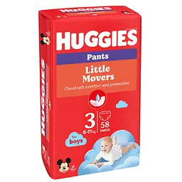 Підгузки-трусики для хлопчиків Huggies Little Movers Pants 3 (6-11 кг) 58 шт. - мініатюра 2