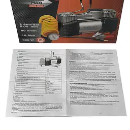 Компресор автомобільний двопоршневий Force MAX 12v 300вт 90л 10атм 14А з дефлятором (EL 100 090) - мініатюра 6