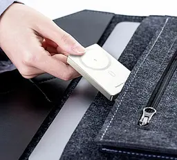 УМБ Choetech Magnetic Wireless 10000mAh 20W PD Qi-15W USB-C In/Out, тонкий, Beige (B739-CCCWH) - мініатюра 6