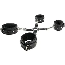Набір з 4 ременів для фіксації рук і ніг Pipedream Fetish Fantasy Cumfy Hogtie чорний