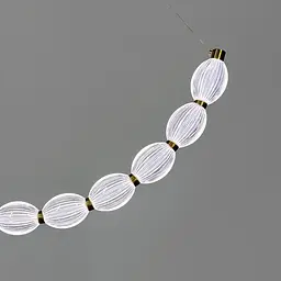 Дугова Led люстра з 11 прозорими рельєфними кульками у корпусі 90 см | Line F | Арт. MJ344-900L AB+CL - мініатюра 3