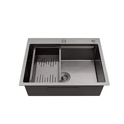 Кухонна мийка Kroner KRP Schwarze - 6350HM PVD (3.0/1.0 мм) CV031453, Чорний - мініатюра 5
