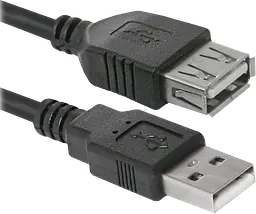 Кабель продовжувач USB 2.0 AM-AF, 3.0 м, чорний, 02-10 Defender