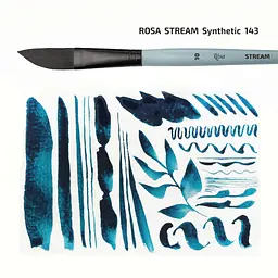 Пензель синтетика саблевидна плоска даггер STREAM 143 коротка ручка Rosa - мініатюра 3