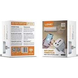 Розумна Wi-Fi розетка LDNIO SCW1050 смарт-розумний будинок 2500 Вт біла - мініатюра 2