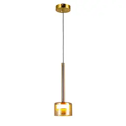 Світильник підвісний LED Levistella 800P3307-1led (120*380) AM, 9W, регульоване світло, коричневий абажур, метал/скло, сучасний - мініатюра 2