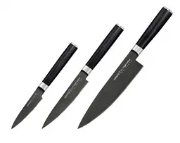 Набір із 3-х кухонних ножів Samura Mo-V Stonewash (SM-0230B)