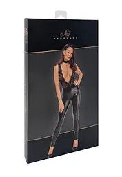 Комбінезон Noir Handmade F298 Libido, XL, під латекс, мереживний верх, чокер, знімне намисто, доступ - мініатюра 7