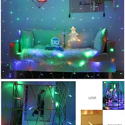 Світлодіодна гірлянда-завіса Christmas Decoration 360LED 220В 3x2м Різнокольорова - мініатюра 7
