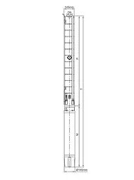 Насос відцентровий свердловинний DONGYIN 6SP30-14 380В 13кВт H 159(107)м Q 700(500)л/хв Ø145мм +пульт (з 3х частин) (7777293) - мініатюра 3