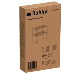 Набір бамбукових кухонних полиць Ruhhy 25661 (2 шт.), настільний органайзер для спецій та посуду, стелаж з натурального бамбука - мініатюра 10