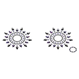 Пестиси Petits Joujoux Gloria set of 2 Black/Purple із кристалів, прикраса на груди (чорний)