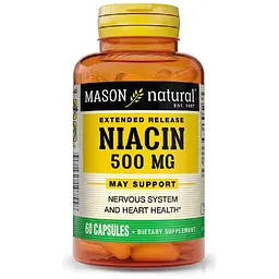 Ніацин Mason Natural пролонгованої дії 500 мг 60 капсул