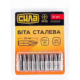 Біта викруткова APRO насадка хрестоподібна Сила PH3 x 25 мм в упаковці 10 шт.