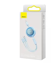 Кабель Baseus Bright Mirror 2 Series 3-in-1 Cable USB to MicroUSB+Lightning+Type-C 3.5A 1.1m CAMJ010017 Blue - мініатюра 5