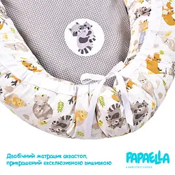 Кокон-позиціонер для новонароджених Papaella Обіймашки 88 x 60 x 12 см сірий (8-31558) - мініатюра 10