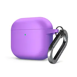 Силіконовий чохол для навушників Apple AirPods 3, Hang Case, фіолетовий, ультратонкий захисний кейс товщиною 2 мм, захист від подряпин, пилу та ударів, компактний, з карабіном для кріплення, ArmorStandart (ARM60317)